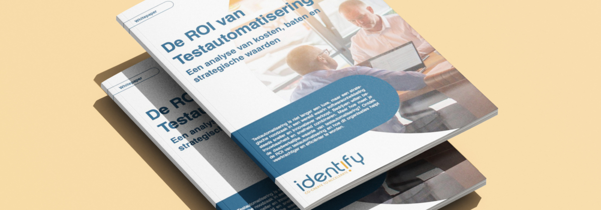 Identify consultancy uit Amersfoort de gratis Whitepaper ROI va Testautomatisering in mockup